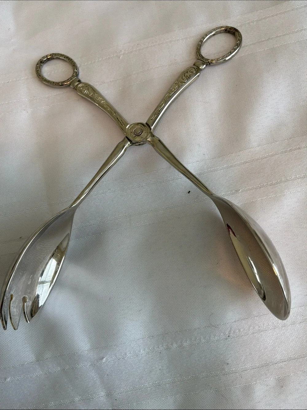 Silver Plated scissor cake/pastry salad tongs set of  two vintage